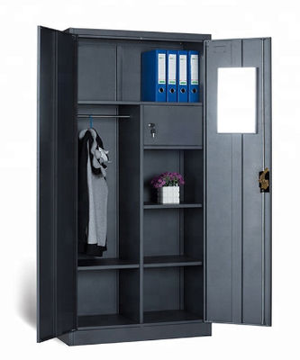 Шкафчики для хранения металла офисной мебели шкафа одежды двери В900*Д450*Х1850мм 2 стальные