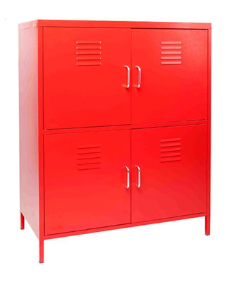 Красный ботинок металла 4 дверей кладет пылезащитный стальной шкаф на полку хранения