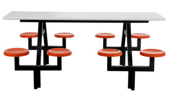 Выполненный на заказ стальной обеденный стол офисной мебели с пластиковым стулом в буфете школы