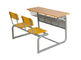 Прочной стальной стол и стул студента металла мебели школы совмещенные рамкой двойные